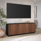 Hudson&Canal Lillian Rectangular TV Stand for TV's up to 75" - Black Grain/Satin Walnut-Clean with a soft, dry cloth and no harsh chemicals or abrasive cleaning materials