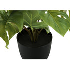 Monarch Specialties 13" Artificial Indoor Monstera Calthea - Table - Black Pots - Set of 2-No assembly required: product dimensions: 12 in. L x 12 in. W x 12.5 in. H