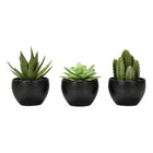 Monarch Specialties 6" Artificial Indoor Succulent Green Plants - Table - Black Pots - Set of 3-Add a touch of greenery to your home or office with this set of 3 artificial succulent plants that stand up to 6" tall