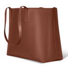 Champs Onyx Leather Open Tote - Brown-Laptop compartment