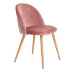 FurnitureR Velvet Dining Side Chair - Rose - 2 Pack-The quilted, grid line design on the back giving it a tasteful and refined look