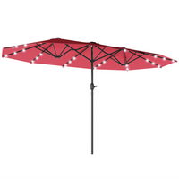 Outsunny Double-Sided Patio Umbrella - Wine Red-Suitable for gardens, patios, and other outdoor spaces