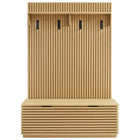 Modway Render Fluted 3-in-1 Hall Tree with Storage Bench & Coat Rack - Oak-8