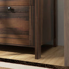 HOMCOM Lateral File Cabinet for Home Office - Brown-An elevated base makes cleaning a breeze