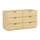 Manhattan Comfort Chrystie 60" Contemporary Modern 6-Drawer Double Dresser - Natural-Available in Natural and Black