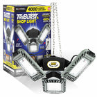 Bell+Howell TriBurst LED Shop Light - 4000 Lumen-Tri Panel Shop Light: The revolutionary Triburst Shop Light is constructed to provide unmatched brightness, versatility, and convenience to enhance your productivity. With an impressive 4000 lumens, Triburst lights up your entire work area with a clear, bright light, while the tri-panel design provides easy re-direction, ensuring no corner is left in the dark.