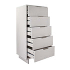 Manhattan Comfort Granville 23.62" Modern Tall Narrow Dresser - White-Open Contemporary Mop Base Side Legs. Adding Seamless Fashion Design and Durability.