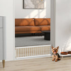 PawHut 26"-37" Dog Gate with 10" Tall Pet Gate and 2 Extensions - White-Easy step-over while keeping toy dogs safely contained indoors