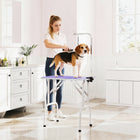 PawHut Foldable Non-slip Surface Pet Grooming Table - Purple-Tabletop with textured rubber surface for preventing slipping off 