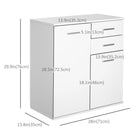 HOMCOM 28" L High Gloss Sideboard with 2 Drawers and 2 Doors - High Gloss White-1 adjustable shelf within the left cabinet for different needs 