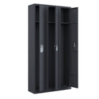 Ceha RH Series 1-Tier Locker with Louver Vents and Recessed handle - Bank of 3 - Graphite Grey-Secure storage with enhanced front louver ventilation