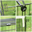 PawHut Outdoor Metal Kennel Enclosure for Small Animals - Beige-For added stability, 4 ground stakes are included with the metal cage for small animals 
