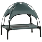 PawHut Elevated Cooling Pet Bed with Canopy for Small Dogs - Grey-Elevated off the ground for comfort and to allow airflow on all sides 