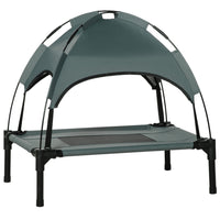 PawHut Elevated Cooling Pet Bed with Canopy for Small Dogs - Grey-Elevated off the ground for comfort and to allow airflow on all sides 