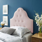 Modway Sovereign Diamond Tufted Performance Velvet Twin Headboard - Pink-Velvet Polyester Upholstery