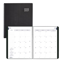 Blueline Monthly Academic Planner - 11" H x 8 1/2" W - Black - English-14 Months, July to August