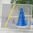 PawHut Portable Dog Agility Hurdle Cone Set with 6 Cones, 6 Poles and Carry Bag - Blue-Easy to disassemble poles and cones for easy transport 