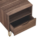 Manhattan Comfort Avira 20" Mid-Century Modern 1-Drawer Nightstand - Brown-Durable construction designed for long-lasting use