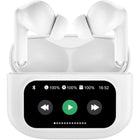 Adesso Xtream T3 In-Ear Bluetooth Wireless Earbuds with Dual Mic - Touch LCD Case - White-Dual Built-In Microphones: Enjoy crystal-clear hands-free calls and voice commands with minimal background noise.
