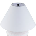 Hudson&Canal Chiara 23" Tall Ceramic Table Lamp with Fabric Shade - White Terracotta/White-Rated for one 60W incandescent bulb - 9W LED bulb, 13W fluorescent (CFL) bulb, or 9W self-ballasted LED bulb, E26-base bulb, Bulb not included