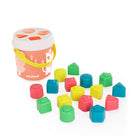 Miniland Feel to Learn: Shape Sorting Bucket - Salmon - Set of 18-All the pieces are made of recycled and recyclable materials, which reduces their environmental impact