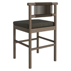 Modway Eleni Outdoor Teak Wood Counter Stools 2-Piece Set - Weathered Grey/Flint-7