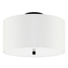 Hudson&Canal Ellis 16" Flush Mount with Fabric Shade - Matte Black/White-Modern and contemporary design for your entryway, foyer, or kitchen