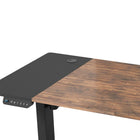 LjubLjana 47" Electric Height Adjustable Sit-Stand Desk - Wood/Black-Strong 186 lbs Support - With a steel frame and sturdy particle board top, this desk is able to support up to 186 lbs with maximum stability and sturdiness, its modern and attractive appearance blends with a variety of home and office environments