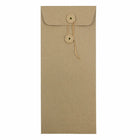 JAM Paper #10 Policy Envelopes with Button and String Tie Closure, 4 1/8 x 9.5, Brown Kraft Paper Bag, 25 Pack (41266941)-Brown