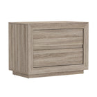 Manhattan Comfort Soren 32" Contemporary 2-Drawer Nightstand - Natural Oak-Elevated base design adds a refined touch while keeping the piece sturdy and grounded