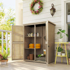 Outsunny Wooden Garden Shed - 50" x 26" x 66" -Sloped roof with asphalt cover to protect the inside from light to medium weather
