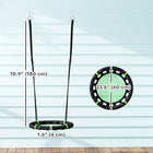 Qaba Kids Saucer Tree Swing - 24" Round - Green-Load capacity up to 154 lbs (70 kg) accommodates children safely 