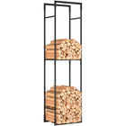 Outsunny Firewood Rack Outdoor - Heavy Duty Log Holder with Adjustable Shelf-Customise the shelf position at the top, middle, or bottom to fit your storage needs