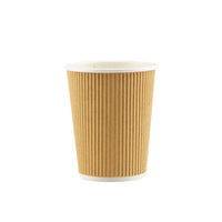 Eco-Packaging 10 oz Kraft Ripple Cup - 500 Pack-Made from 100% reneable material and PE Lined