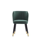 Manhattan Comfort Zephyr 21.65" Modern Velvet Upholstered Dining Chair - Hunter Green-Vertical Wave-Like Stitching with Tulip Inspired Design