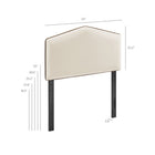 Modway Cosette Performance Velvet Twin Size Headboard - Alabaster-Wood Blend Frame