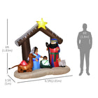 HOMCOM 6' Lit Inflatable Nativity Bible Arch Christmas Decoration-Quickly deflates for fast and easy storage 