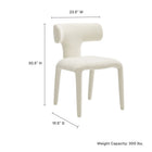 Modway Stellan Curved Back Boucle Upholstered Dining Chair - Cream - 2 Pack-Hidden Metal Frame