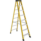 Featherlite 6900 Series 8' Industrial Heavy-Duty Fiberglass Stepladder-Nominal Height: 8'