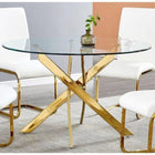 Plata Import Glass Star 36" Table - Gold-unique design