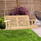 Outsunny 2-Seater Porch Swing with Cup Holder & Chains for Garden Yard - Natural-Two-seater design provides room to relax with friend or have lots of room to yourself

