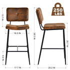 Homy Casa 26" Industrial Counter Bar Stools Vintage Suede Fabric with Black Metal Frame - 4 Pack-Durable Construction: Sturdy metal frame ensures longevity and supports up to 250 lbs.