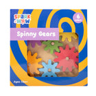 Spark & Wow Spinny Gears - Set of 7-6 colors and 3 sizes: This wooden gear board comes with 6 different-colored cogs in 3 sizes. Slot the cogs onto the wooden pegs and use the largest gear to spin all the pieces