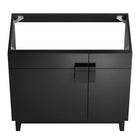 Modway Miles 36" Bathroom Vanity Cabinet - Black-Tapered Rubberwood Legs