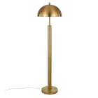 Hudson&Canal York 58" Tall Floor Lamp with Metal Shade - Brass/Brass-Paired with a brass dome metal shade