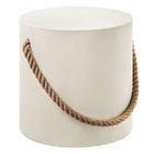 Modway Isera Indoor/Outdoor Patio Rope Concrete Side Table Stool - Light Grey-Concrete Build