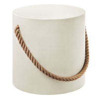 Modway Isera Indoor/Outdoor Patio Rope Concrete Side Table Stool - Light Grey-Concrete Build