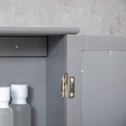 Kleankin Wall Mount Bathroom Mirror Cabinet with Shelves - Grey-Material: MDF, Glass
