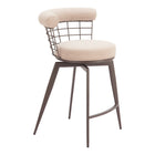 Zuo Saku Swivel Counter Stool - Beige/Brown-Self centering return swivel mechanism
