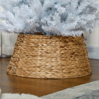HOMCOM 24" Hyacinth Christmas Tree Hand Woven Base Cover - Natural-Suitable for Christmas trees with a base diameter of less than 22.8" (58 cm) 